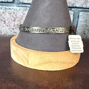 Vintage Danecraft Sterling Silver Primavera Collection floral carved Bangle